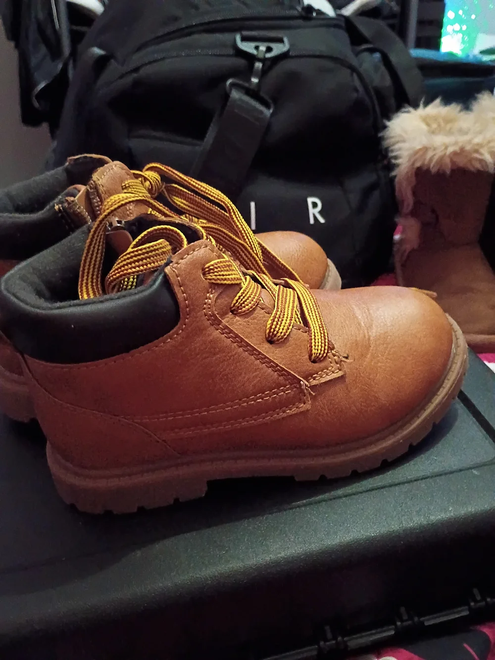 Kids Brown Lace-Up Ankle Boots - Brown